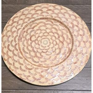 Pier 1 Imports Capiz Shell Mosaic Charger Plate 13" Decorative Table Plate
